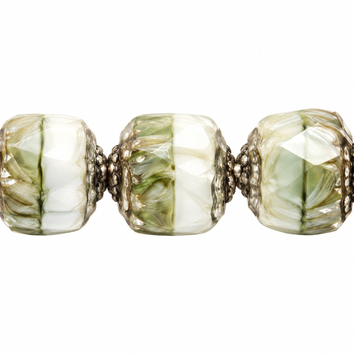Cathedral Faceted Fire Polished Beads, X3073 Platin (x3073-13702), Glass, Czech Republic