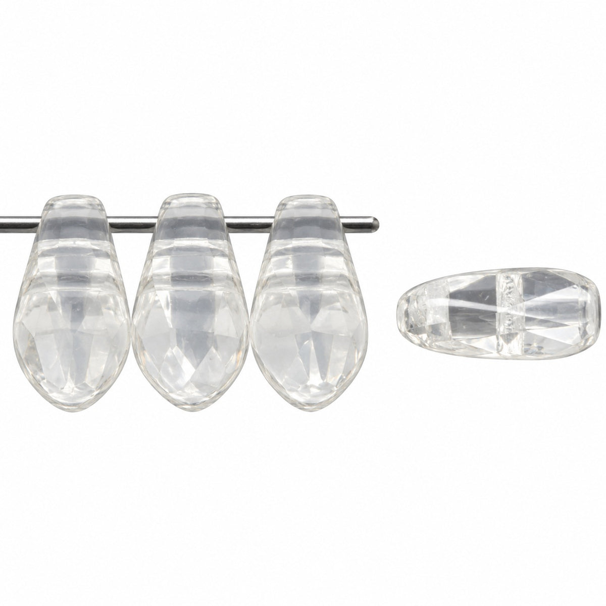 Dagger Beads, Crystal (00030), Glass, Czech Republic