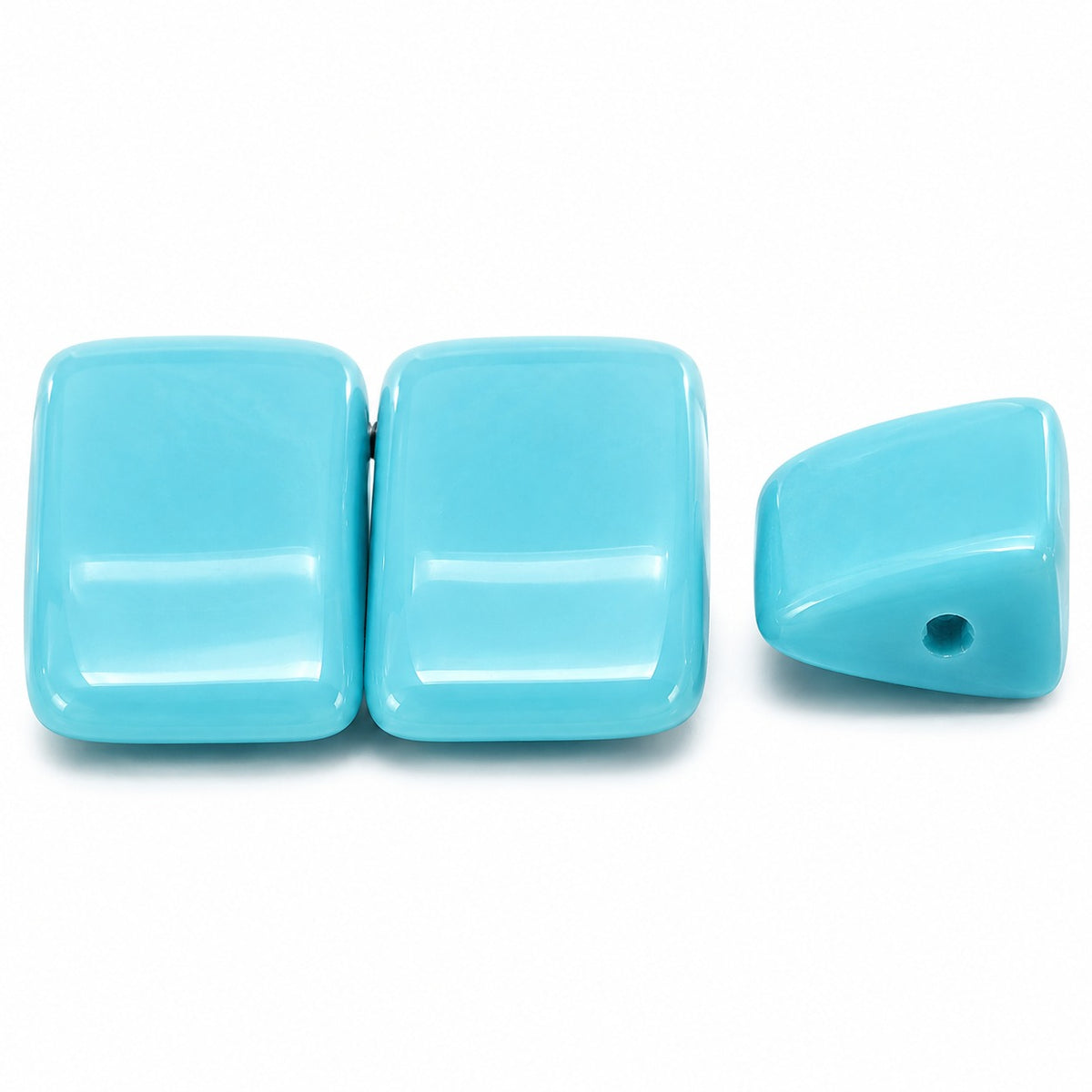Carrier Beads, Turquoise Blue (63030), Glass, Czech Republic