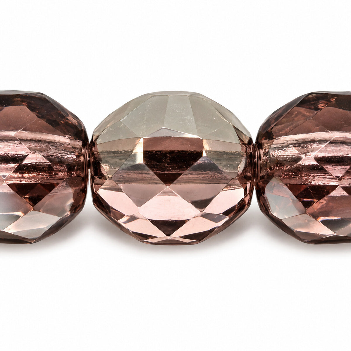Faceted Special Cut Beads, Transparent Pink Chrom (70110-27401), Glass, Czech Republic