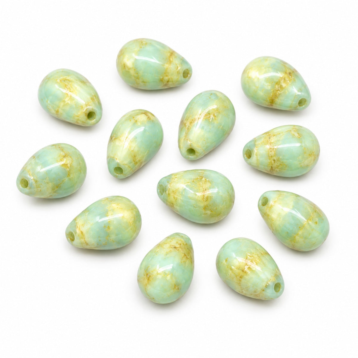 Drop Beads, Turquise 47901 (63110-47901), Glass, Czech Republic