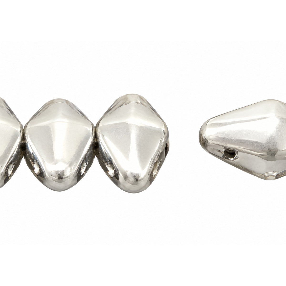 Oval Olive Beads, Crystal Silver (00030-27000), Glass, Czech Republic