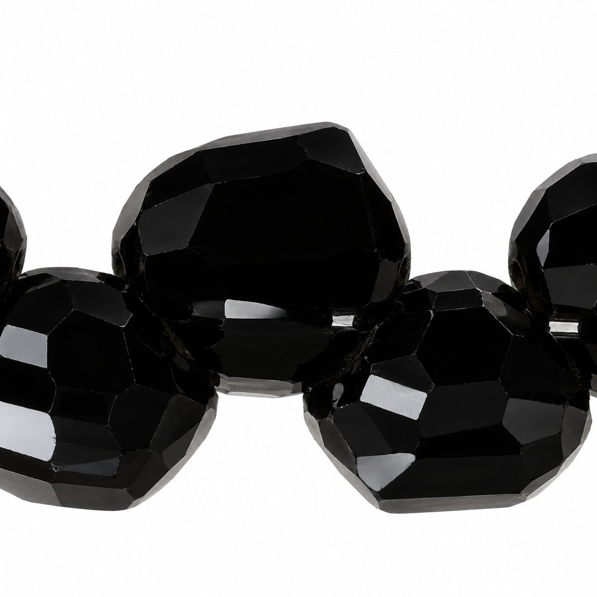Peony Petal Beads, Black (23980), Glass, Czech Republic