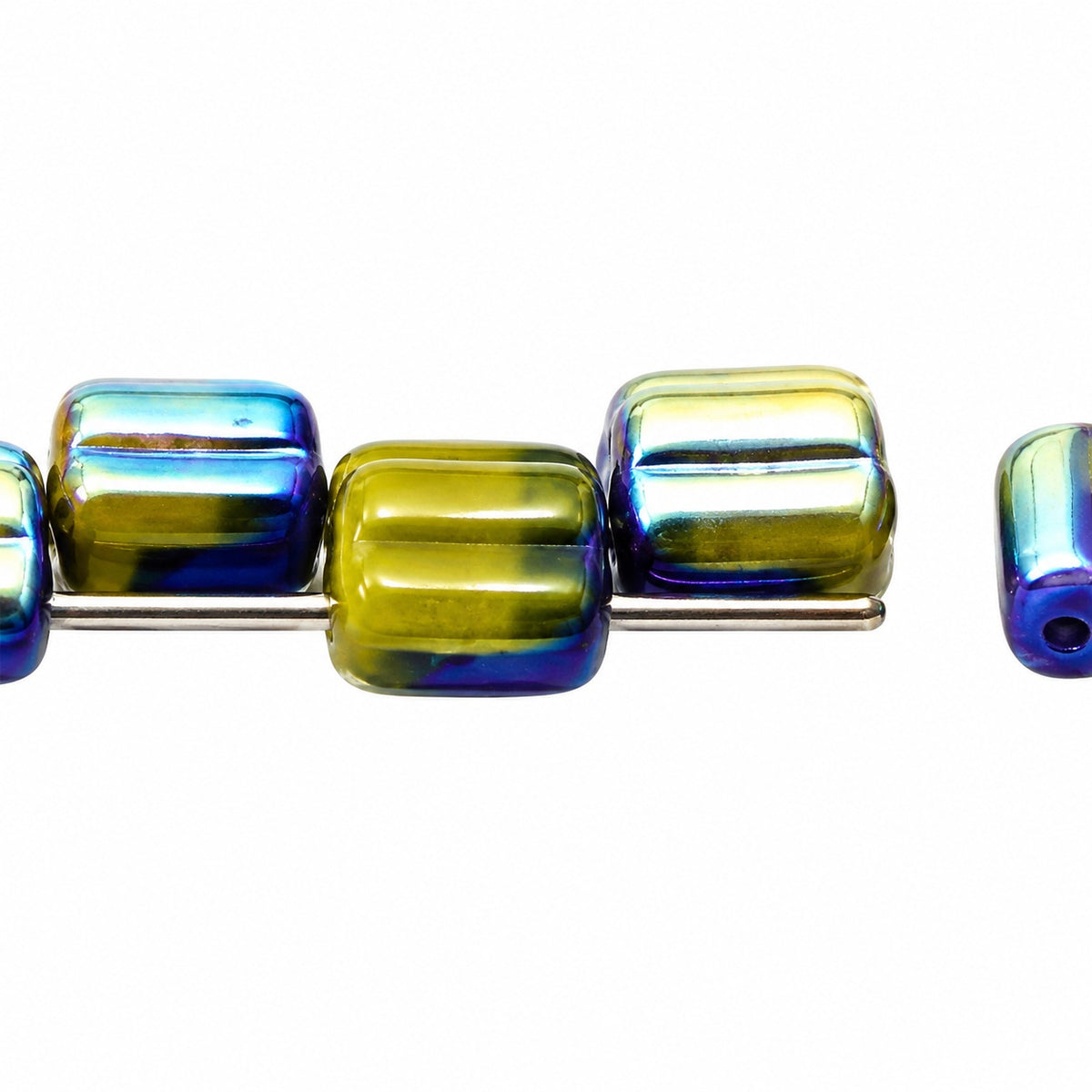 2-Hole Square Beads, S0920 Ab (s0920-28701), Glass, Czech Republic