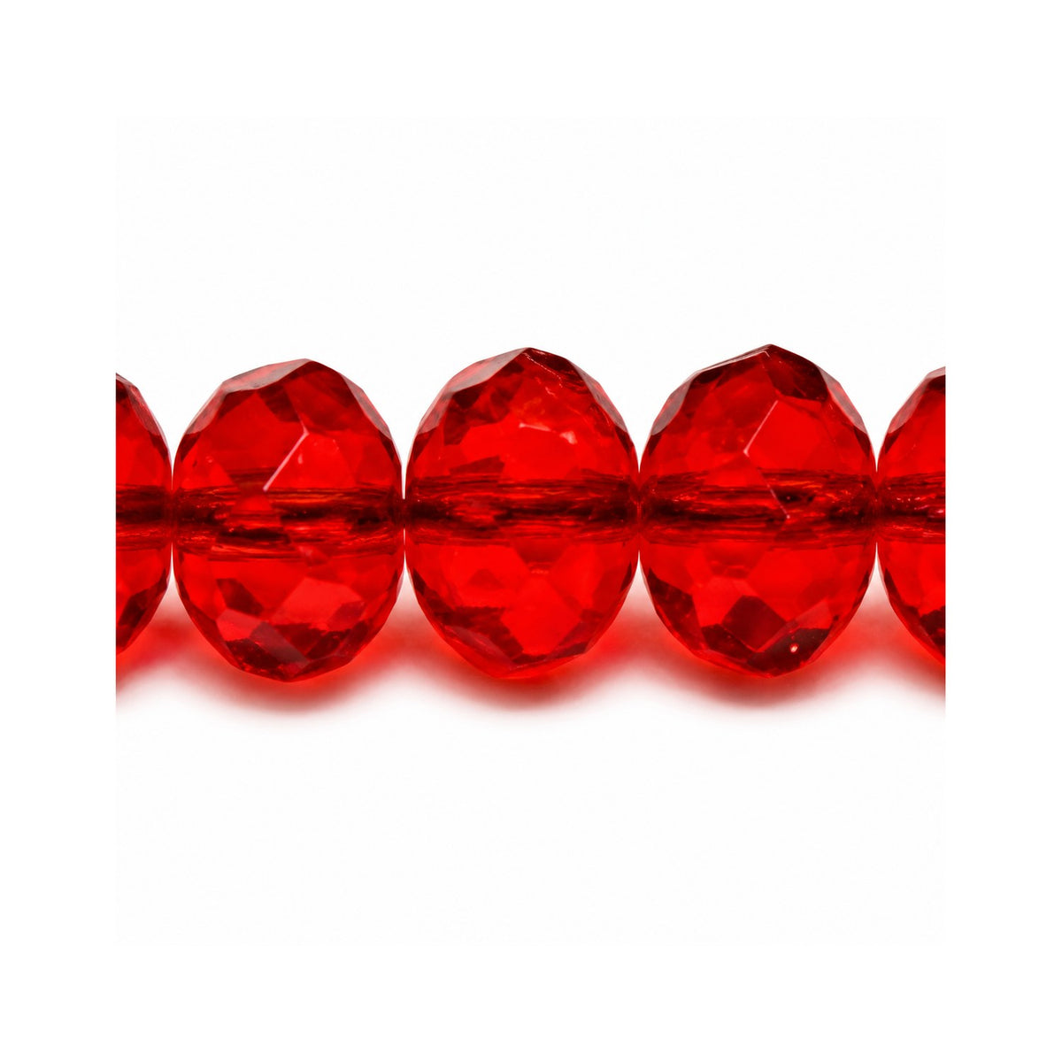Special Cut Faceted Fire Polished Beads, Ruby Red (90080), Glass, Czech Republic