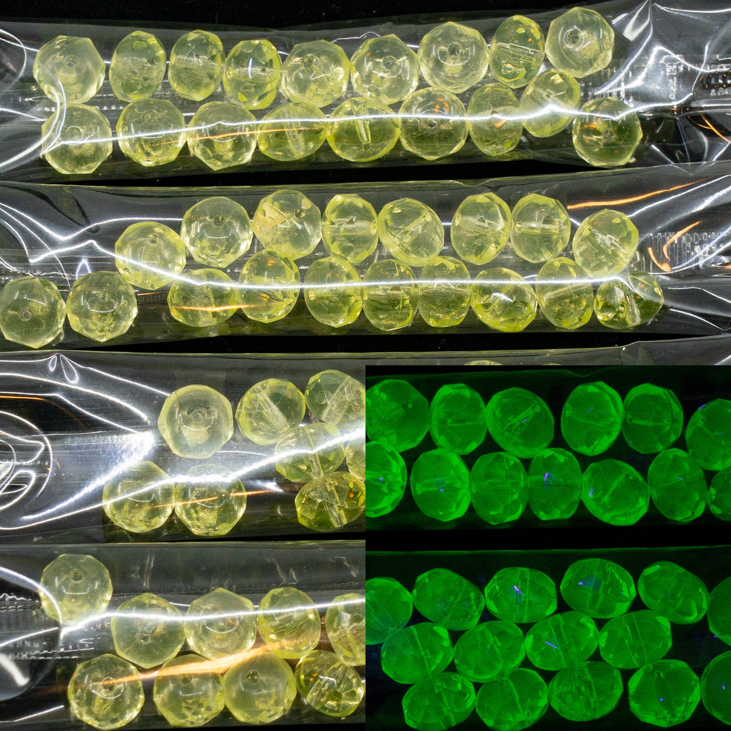 OUTLET 10 grams Faceted Rondelle Fire Polished Beads, 6 x 8 mm, Transparent Yellow (80130), Glass, Czech Republic