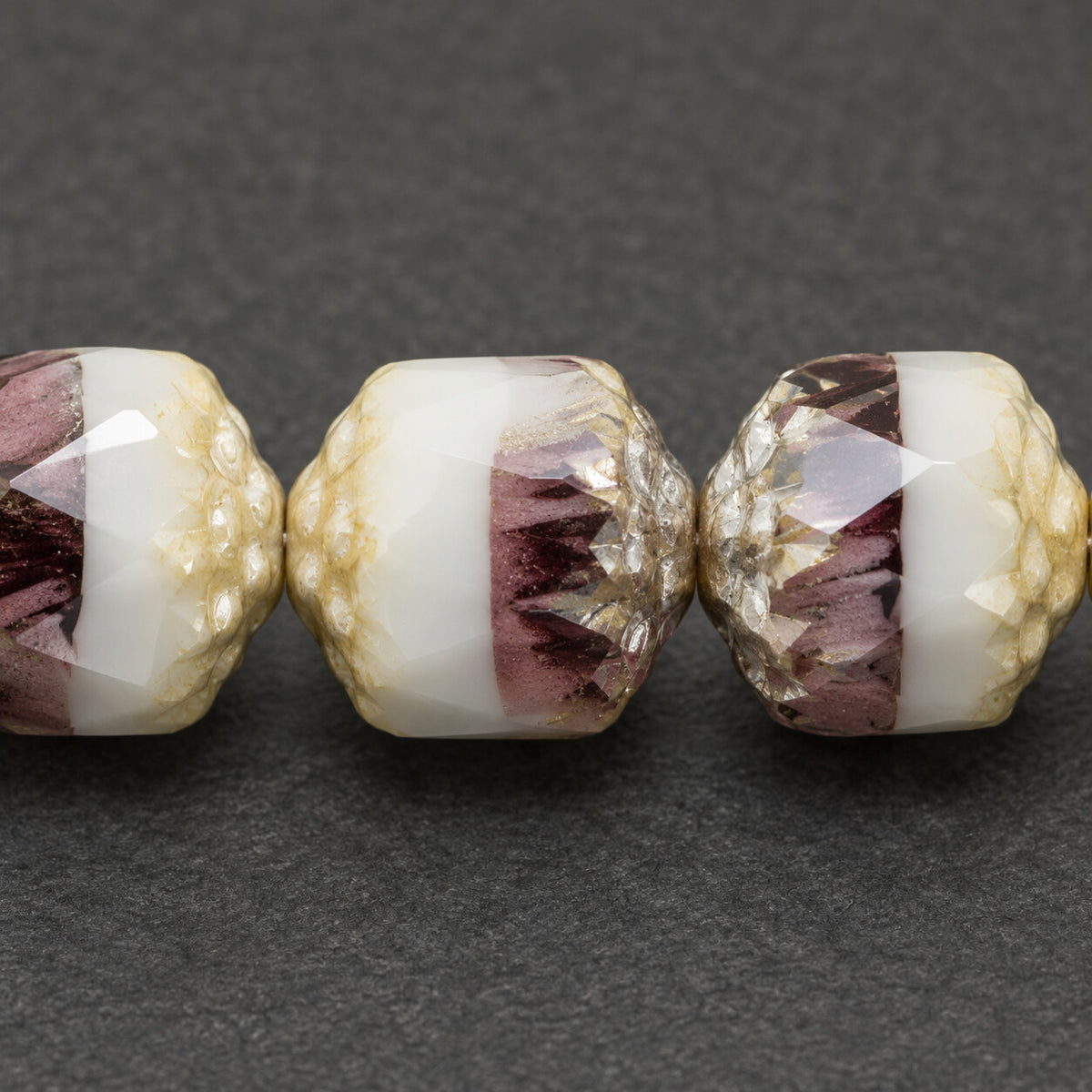 Cathedral Faceted Fire Polished Beads, X3070 Antique Silver Patina (x3070-81002), Glass, Czech Republic