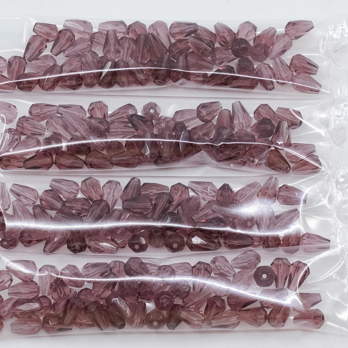 OUTLET 10 grams Pear Teardrop Beads Faceted Fire Polished, 10 x 7 mm, Amethyst (20060), Glass, Czech Republic