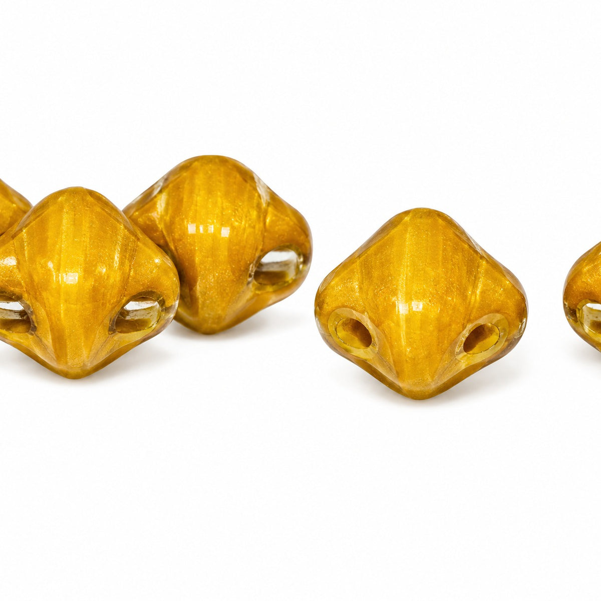 Silky 2-Hole Square Beads, Yellow Beige (13740), Glass, Czech Republic