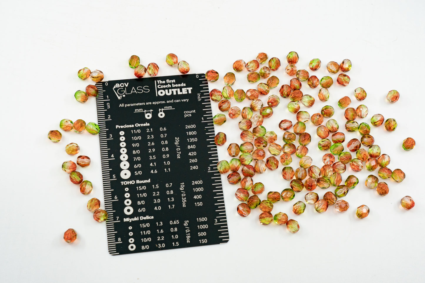 アウトレット 250g ファセット加工 ファイアポリッシュ ラウンドビーズ、4、6、8、10 mm、クリスタル オレンジ グリーン、ガラス、チェコ共和国