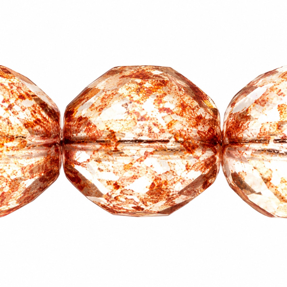 Faceted Round Fire Polished Beads, Crystal 14498 (00030-14498), Glass, Czech Republic