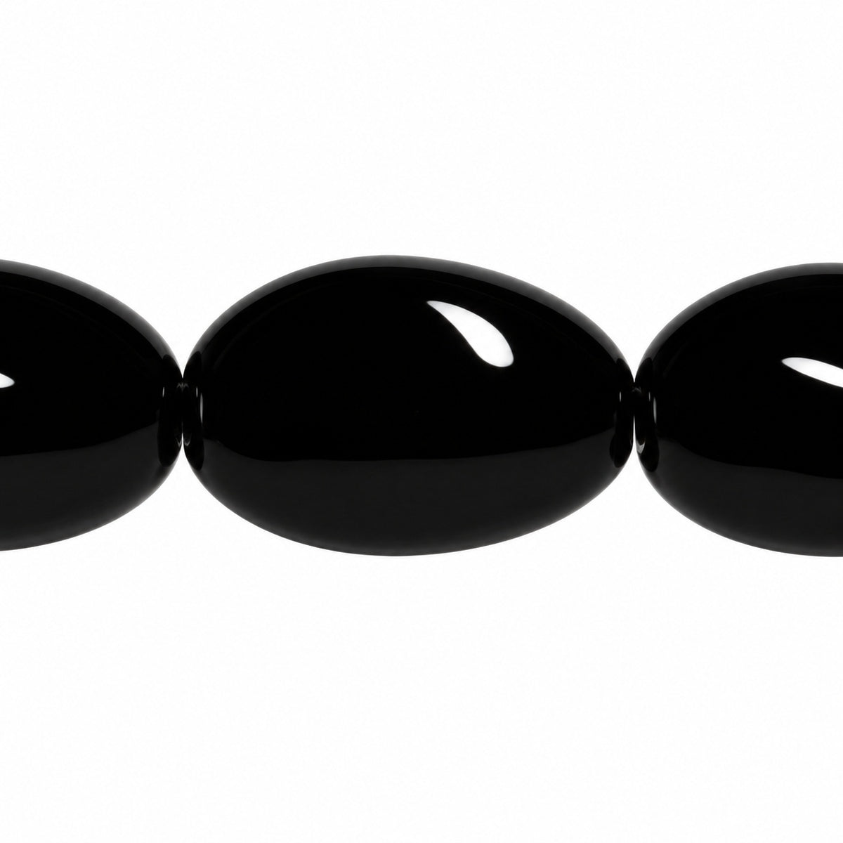 Oval Pressed Beads, Black (23980), Glass, Czech Republic