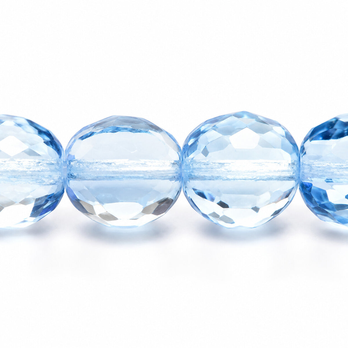 Faceted Special Cut Beads, Transparent Blue (30020), Glass, Czech Republic
