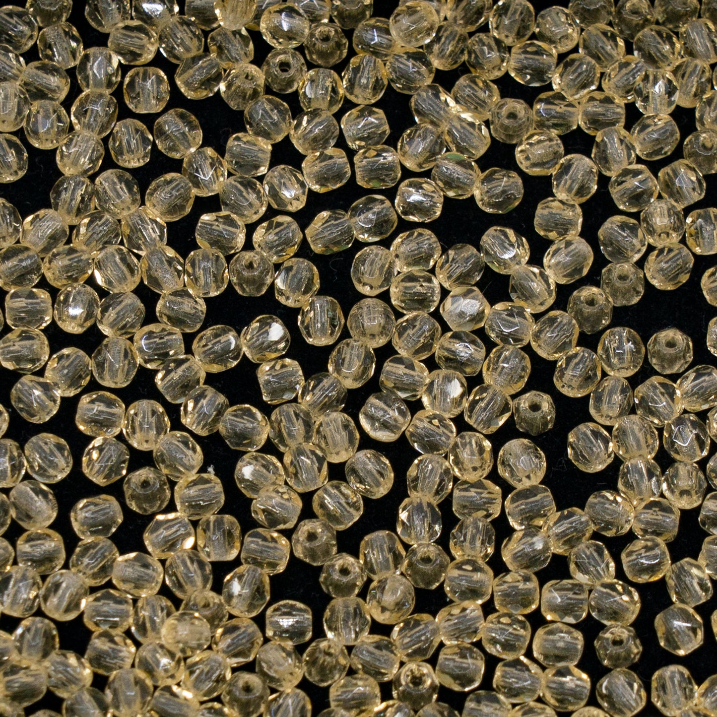 OUTLET 250g/50g Faceted Round Fire Polished Beads, 3 x 3 mm, Transparent Orange (10030), Glass, Czech Republic