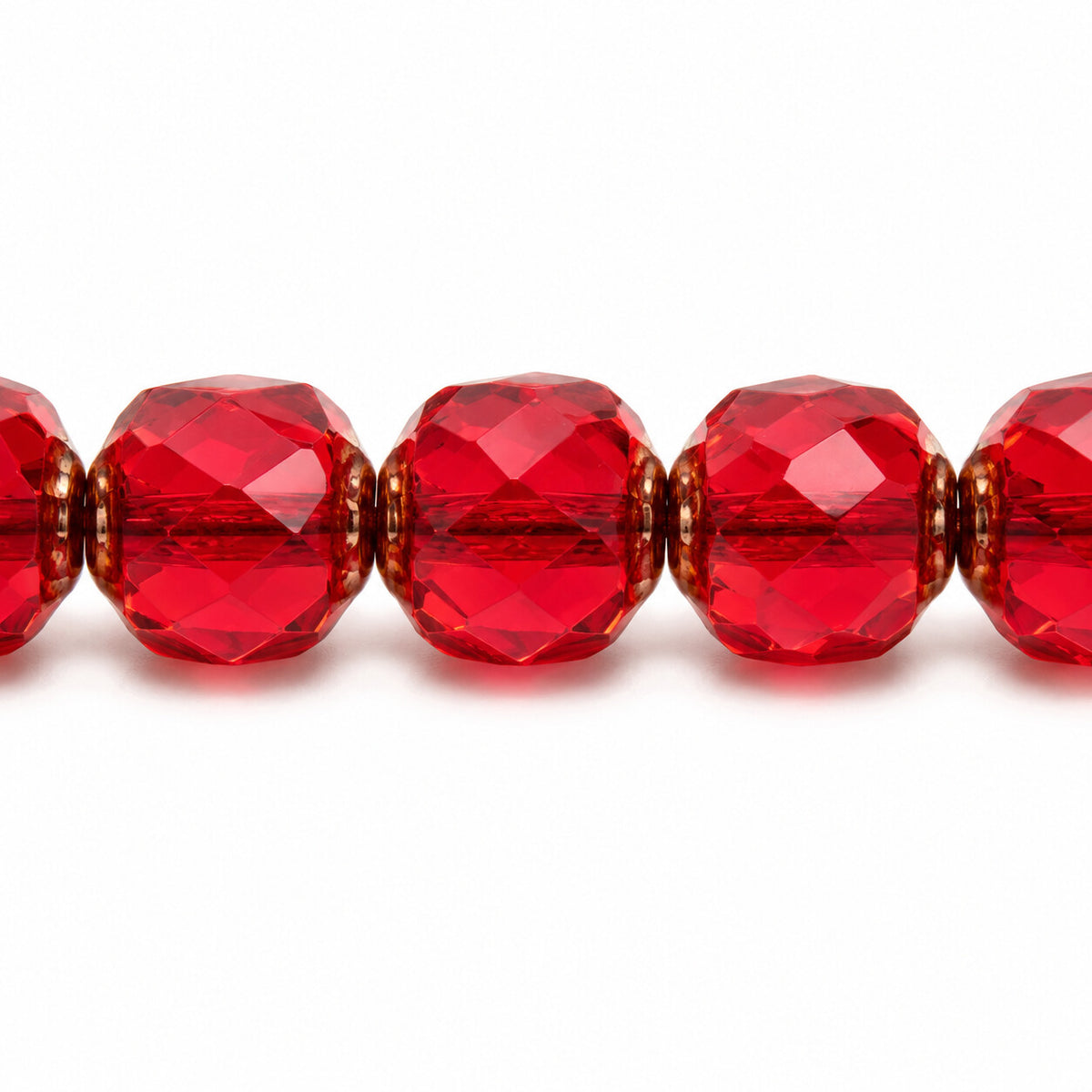 Cathedral Faceted Fire Polished Beads, Transparent Red Bronze (90090-14415), Glass, Czech Republic