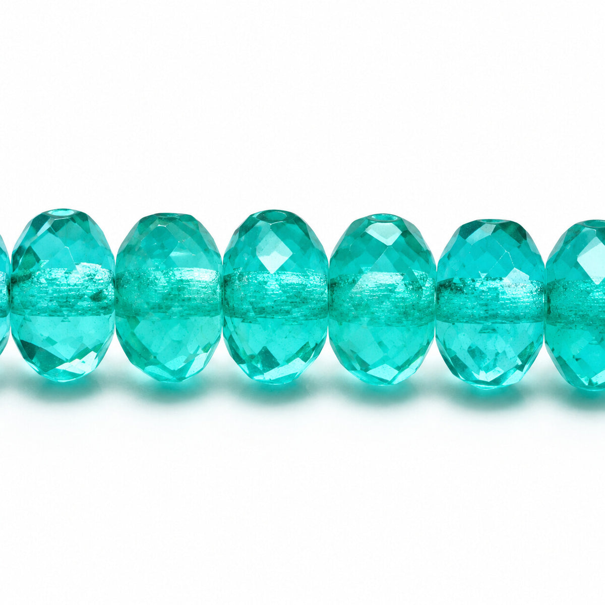 Special Cut Faceted Fire Polished Beads, Transparent Aqua (60210), Glass, Czech Republic