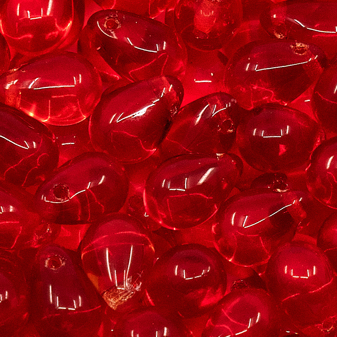 OUTLET 10 克水滴珠,6 x 9 毫米,浅暹罗(90070),玻璃,捷克共和国