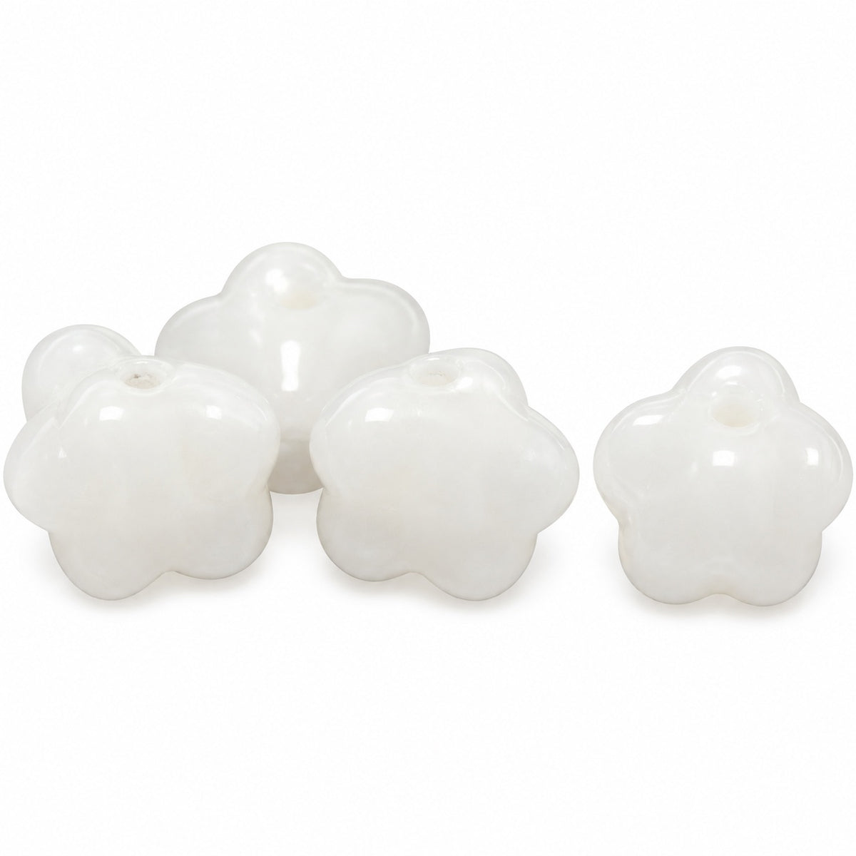 Forget Me Not Beads, White (02010), Glass, Czech Republic