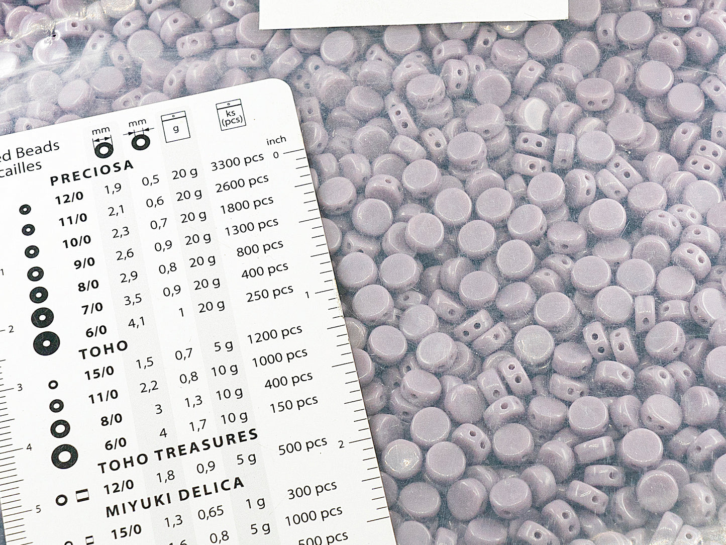 アウトレット 250g ラウンドフラットプレスコイン2穴ビーズ 2d、6 x 6 mm、不透明アメジスト(23030)、ガラス、チェコ共和国