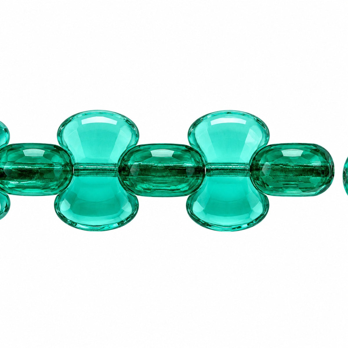Shaped Pressed Beads, Transparent Aqua (60230), Glass, Czech Republic
