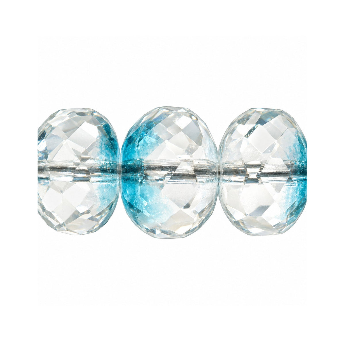Special Cut Faceted Fire Polished Beads, Crystal Luster Blue Half Coated (00030-14264), Glass, Czech Republic