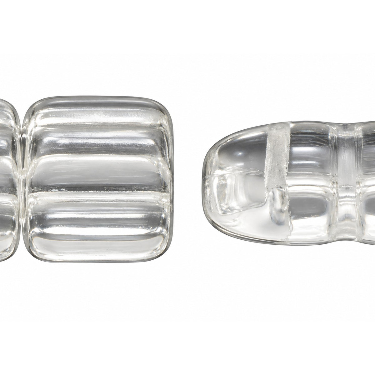 Rectangle 2-Hole Beads, Crystal (30), Glass, Czech Republic