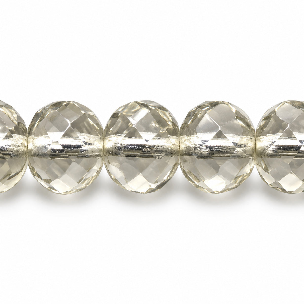 Special Cut Faceted Fire Polished Beads, Crystal Silver Lined (00030-81800), Glass, Czech Republic