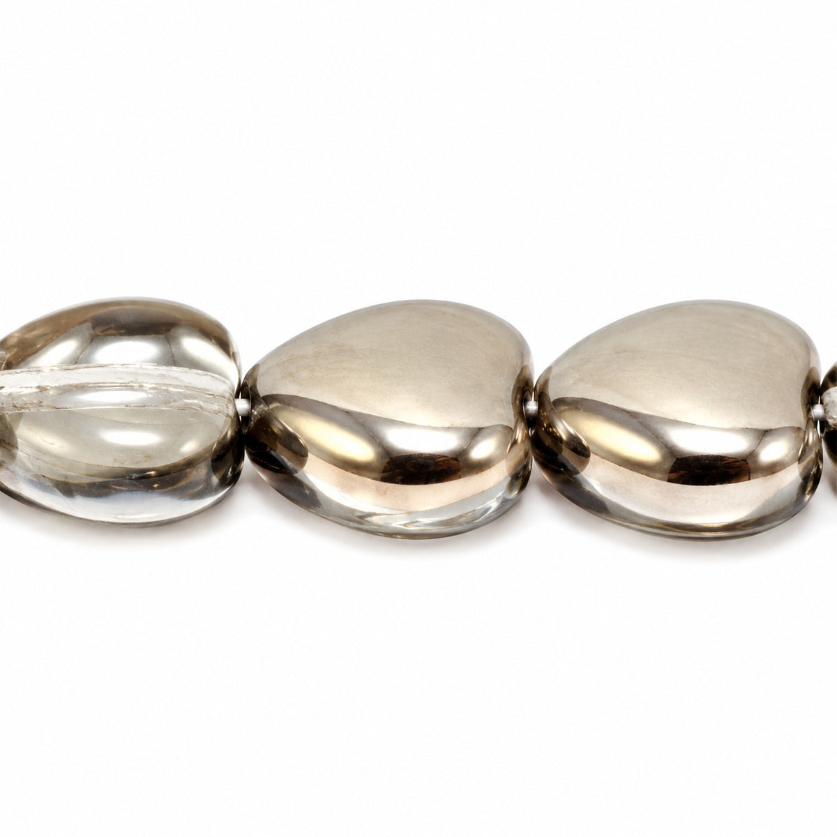 Heart Beads, Crystal Chrom (00030-27401), Glass, Czech Republic