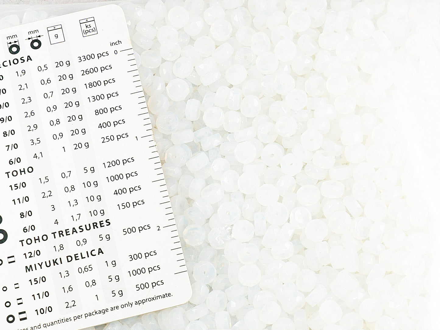 アウトレット 250g ファセットファセットファイヤーポリッシュロンデルビーズ、6 x 3 mm、オパールホワイト(01000-)、ガラス、チェコ共和国