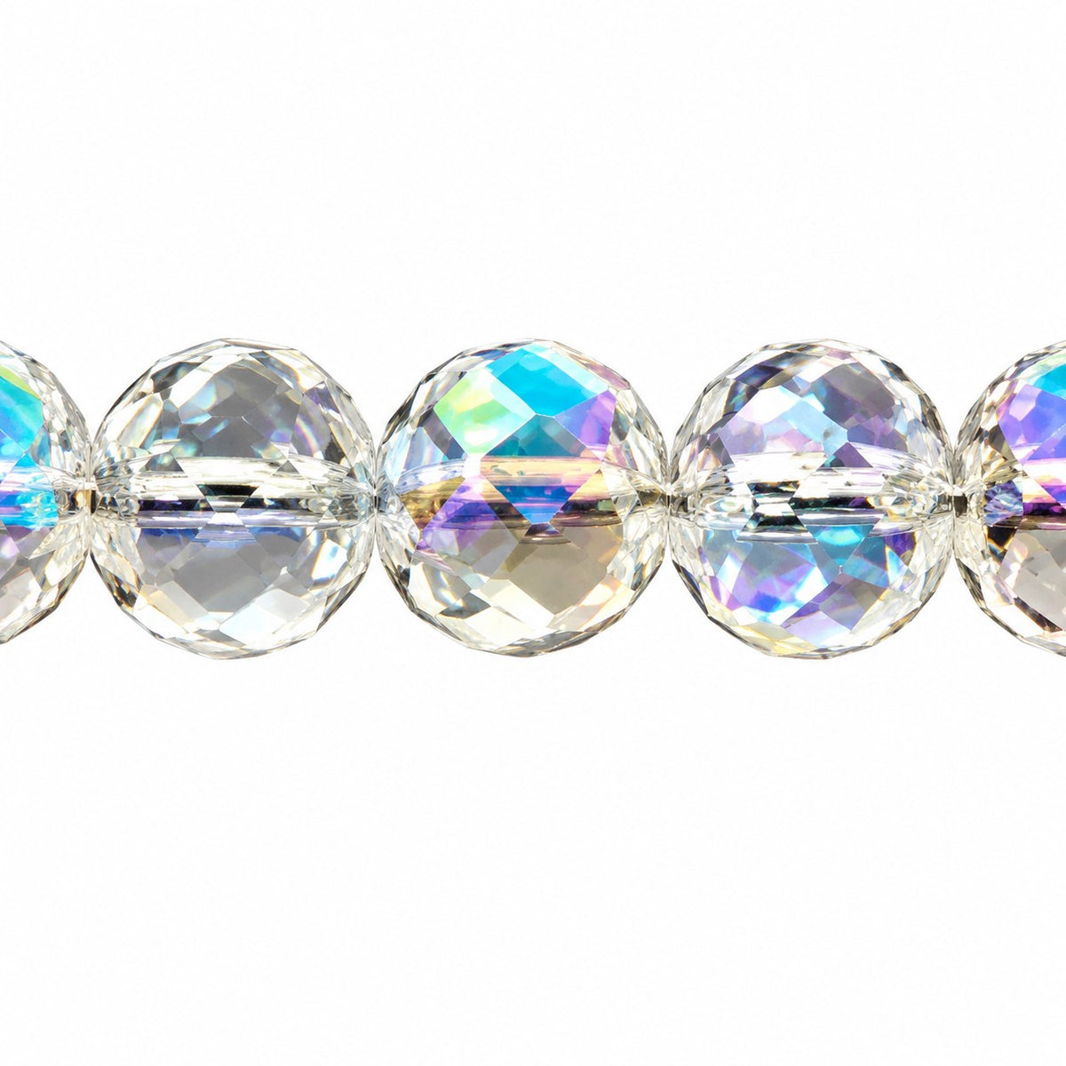 Faceted Fire Polished Beads Special Cut, Crystal Ab (00030-28701), Glass, Czech Republic