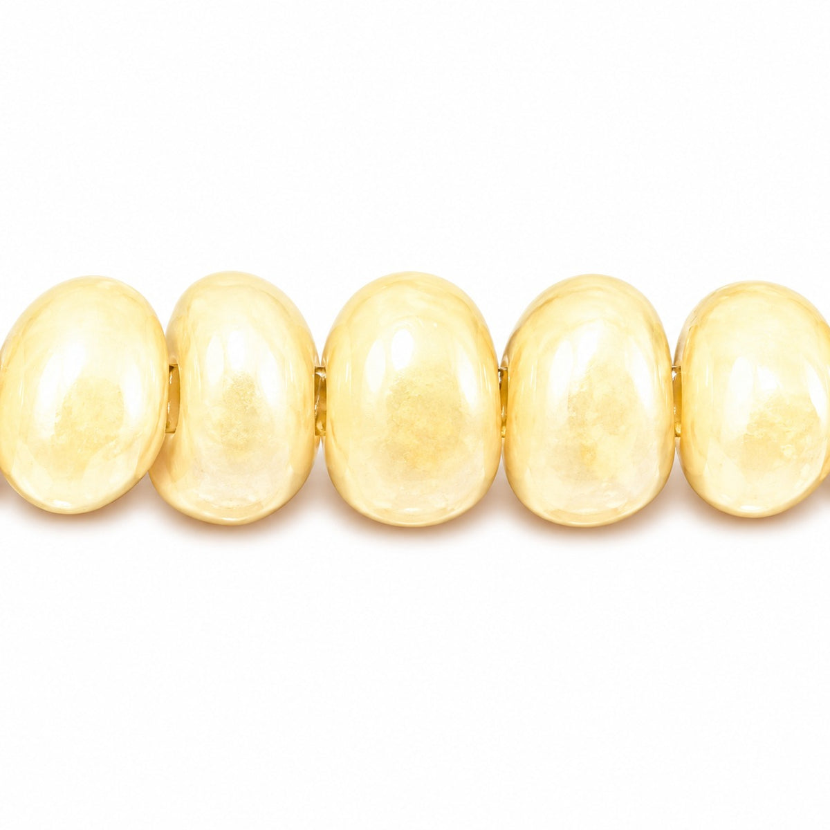 Oval Beads, Chalk White Luster Brown Full Coated (03000-14413), Glass, Czech Republic