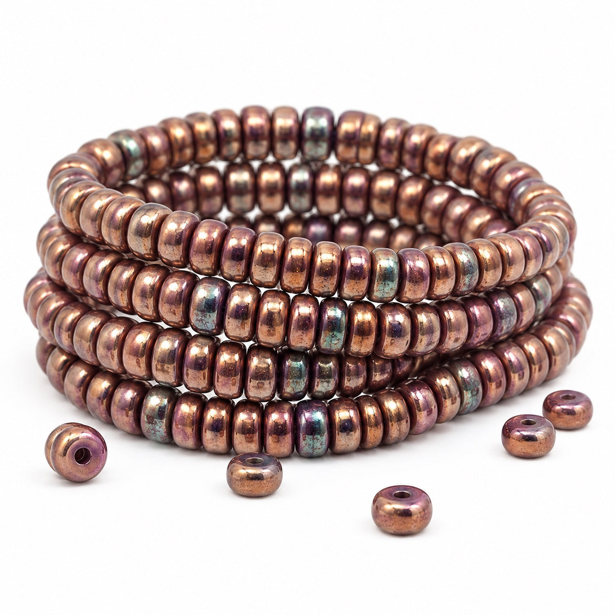 Flat Round Wheel Beads, X1518 Vega Ii (x1518-15780), Glass, Czech Republic