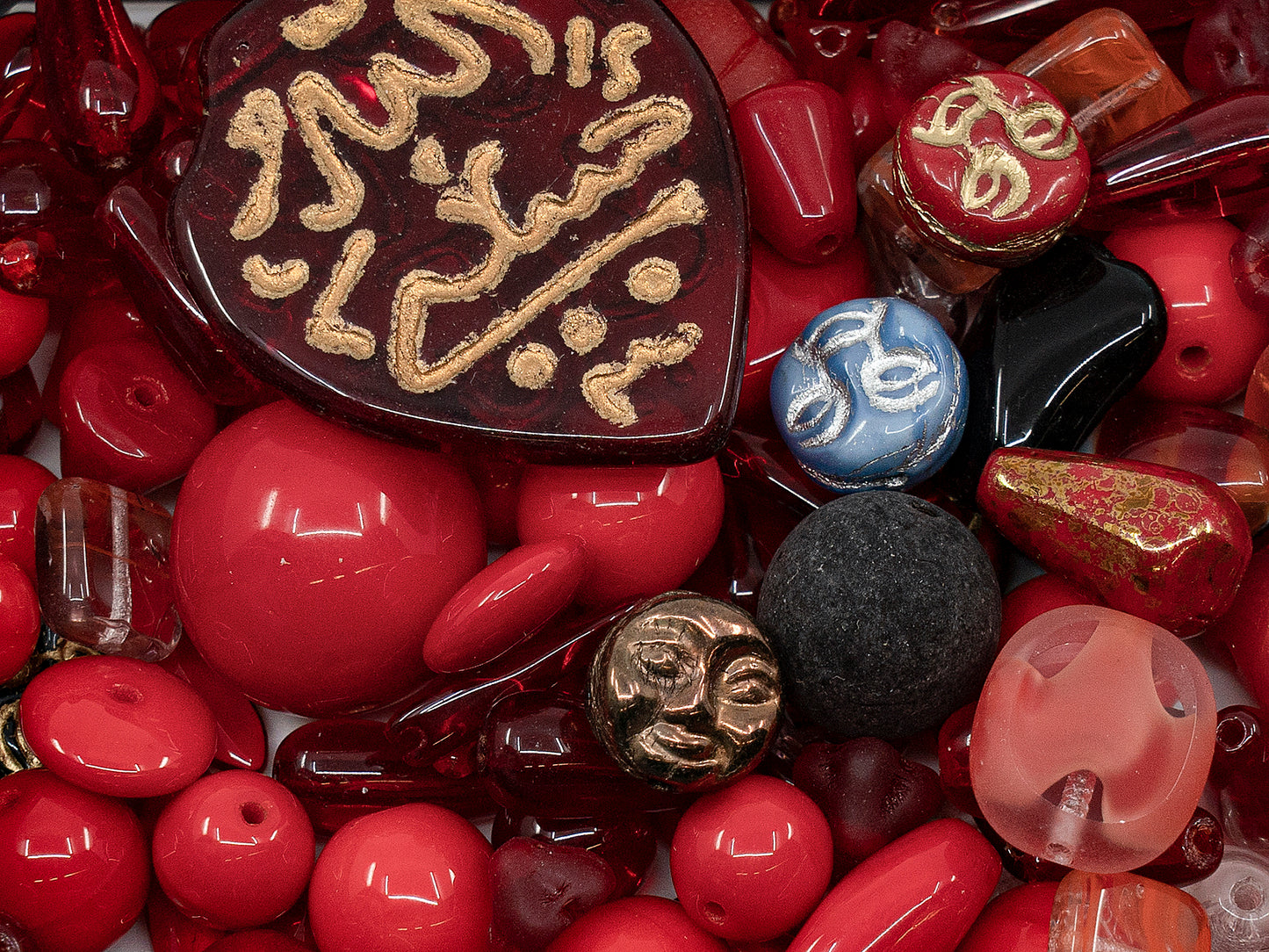 OUTLET Mix Of Unique Czech Bohemia Glass Pressed Beads, mm, Glass, Czech Republic