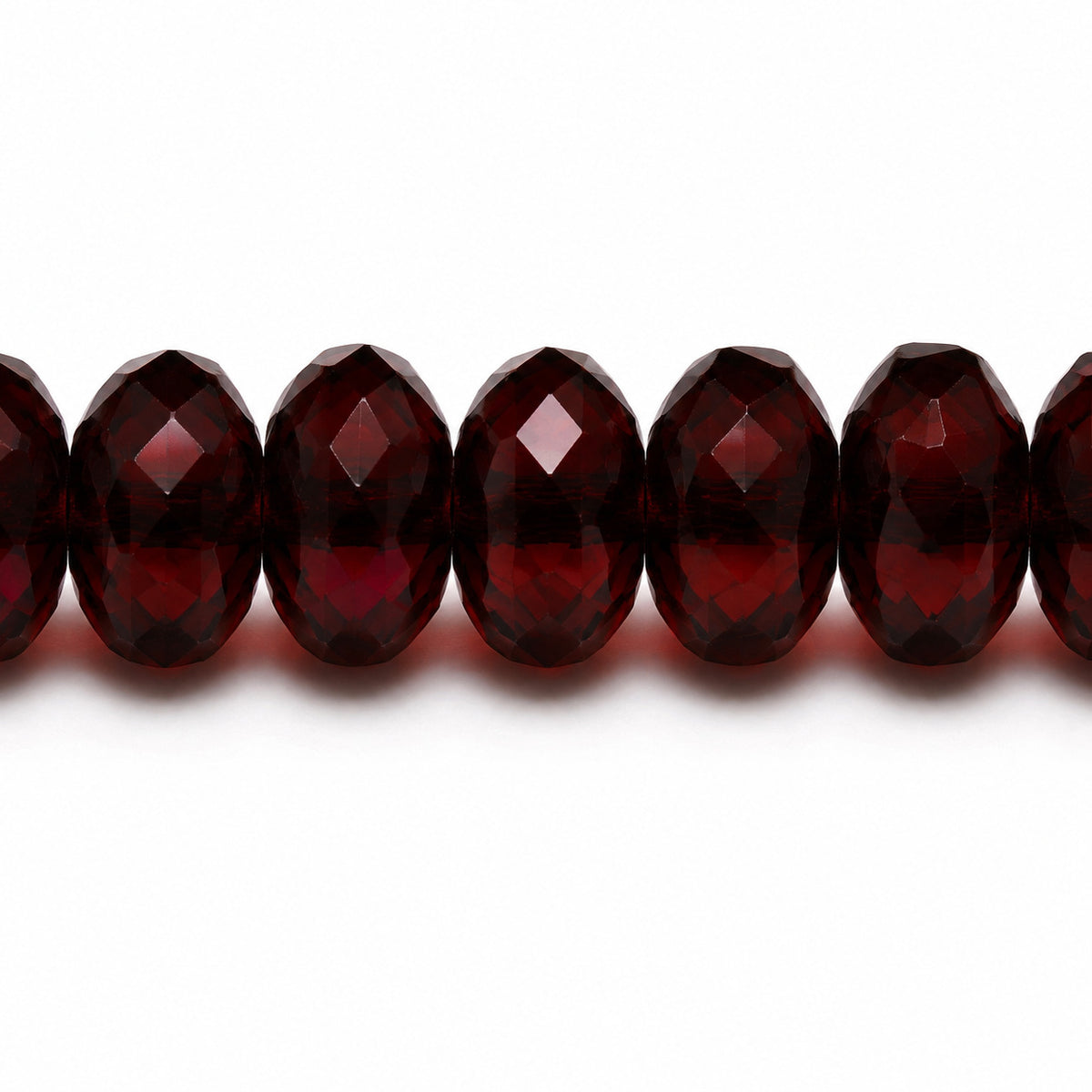 Special Cut Faceted Fire Polished Beads, Transparent Red (90110), Glass, Czech Republic