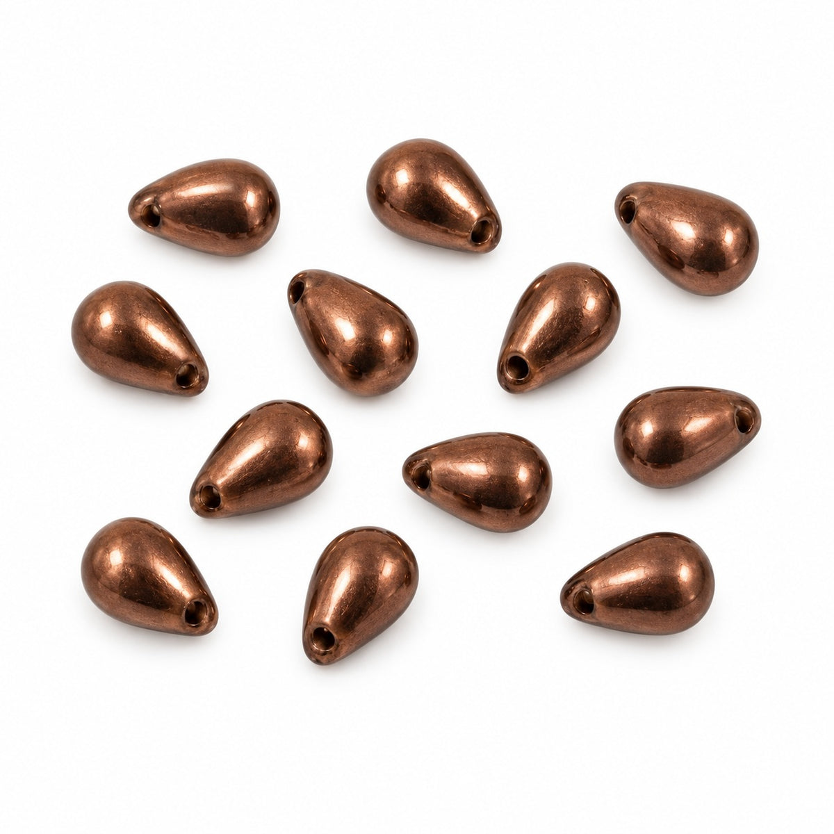 Drop Beads, Black Bronze (23980-14415), Glass, Czech Republic