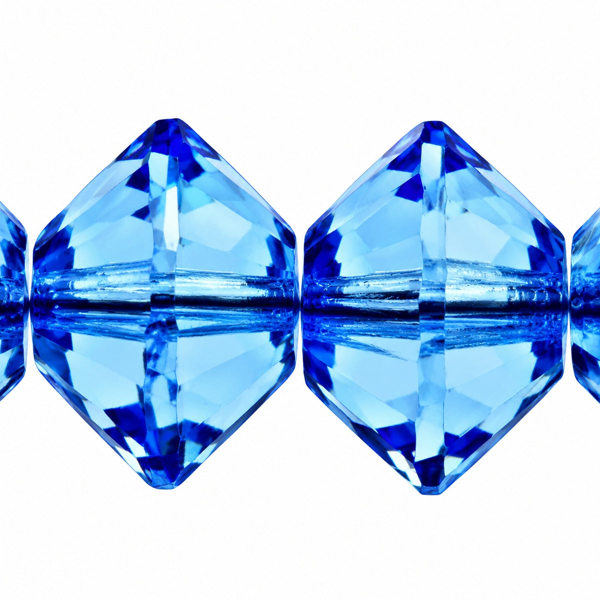 Special Cut Faceted Fire Polished Beads, Transparent Blue (30020), Glass, Czech Republic