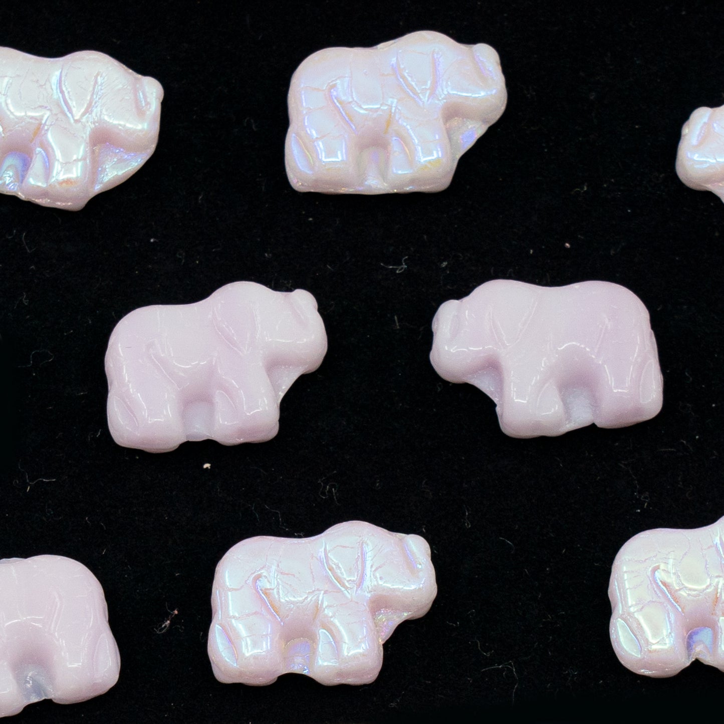 OUTLET 10 grams Elephant Beads, 15 x 11 mm, Opal Pink Ab (71200-28701), Glass, Czech Republic