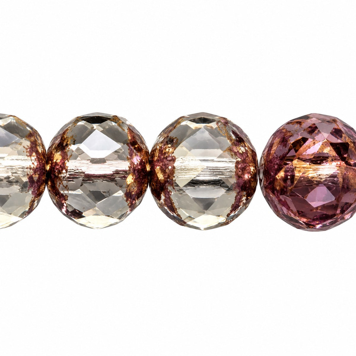 Faceted Fire Polished Beads Special Cut, Crystal Bronze (00030-14415), Glass, Czech Republic