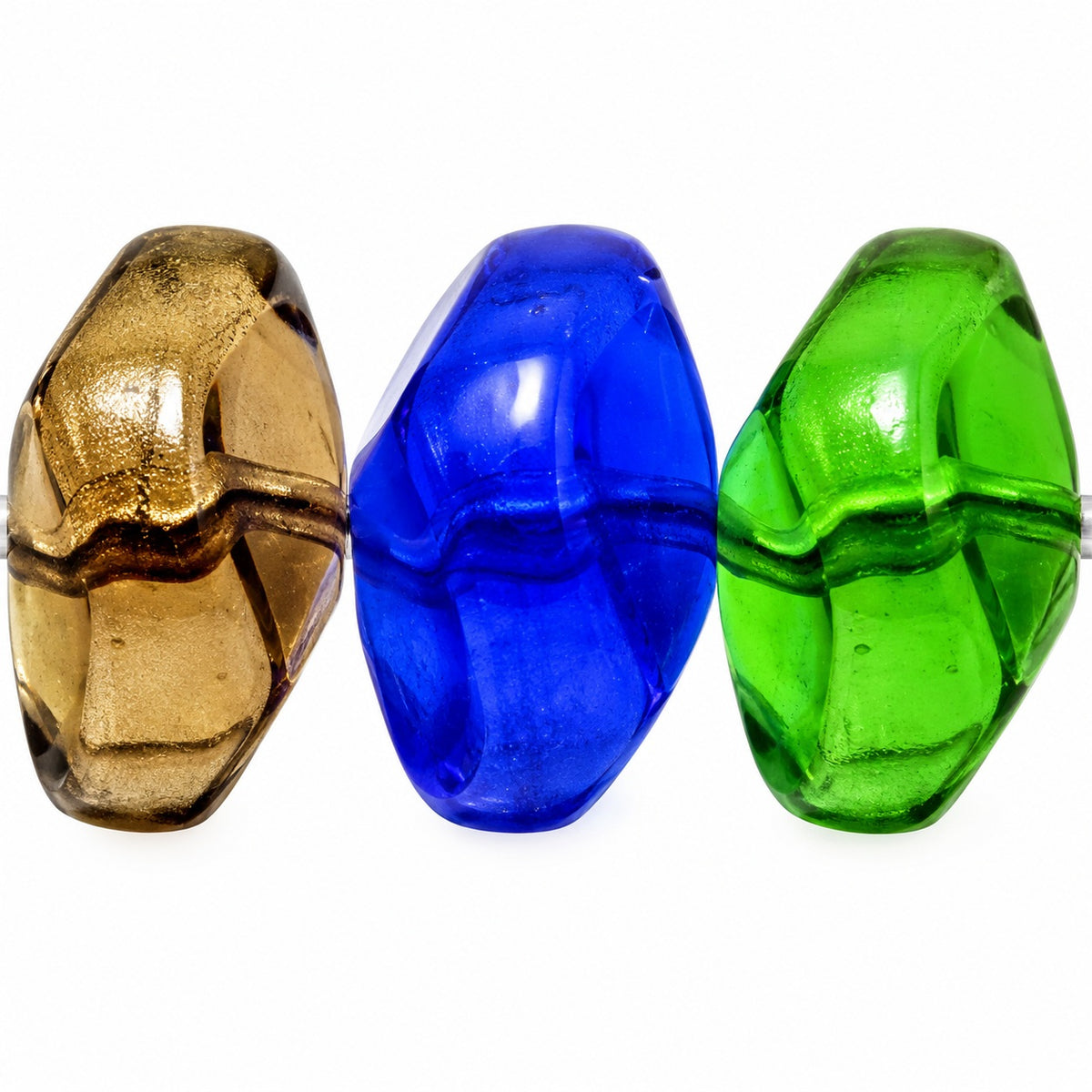 Pressed Rondelle Beads, X2635 (x2635), Glass, Czech Republic