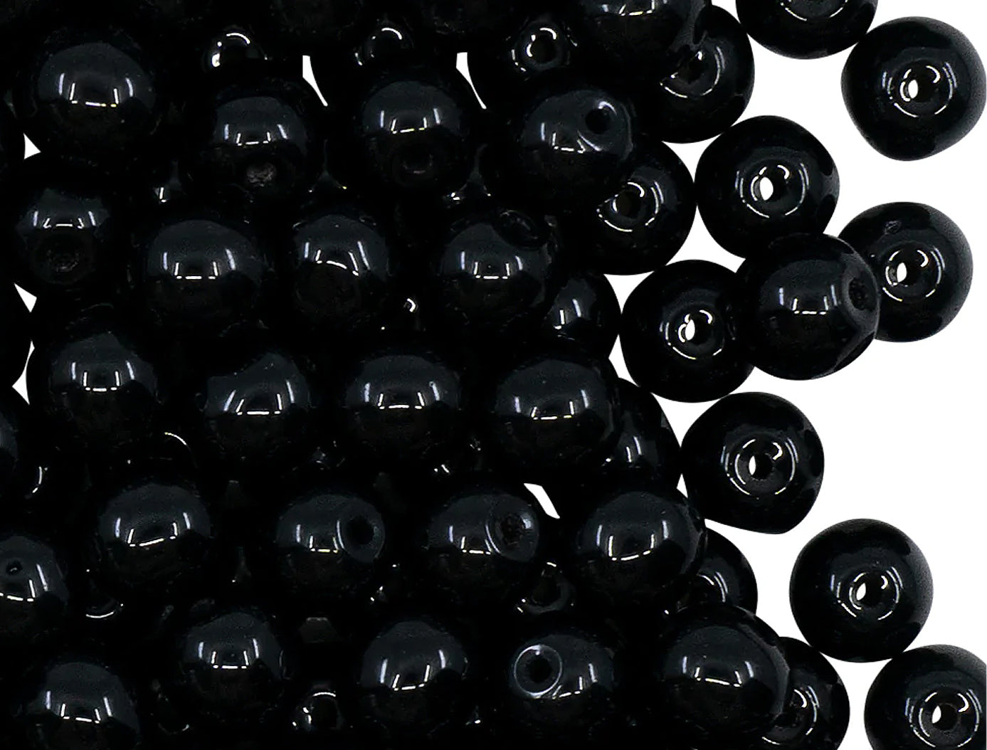 OUTLET 10 克圆形 Druck 珠子,3 x 3 毫米,黑色 (23980),玻璃,捷克共和国