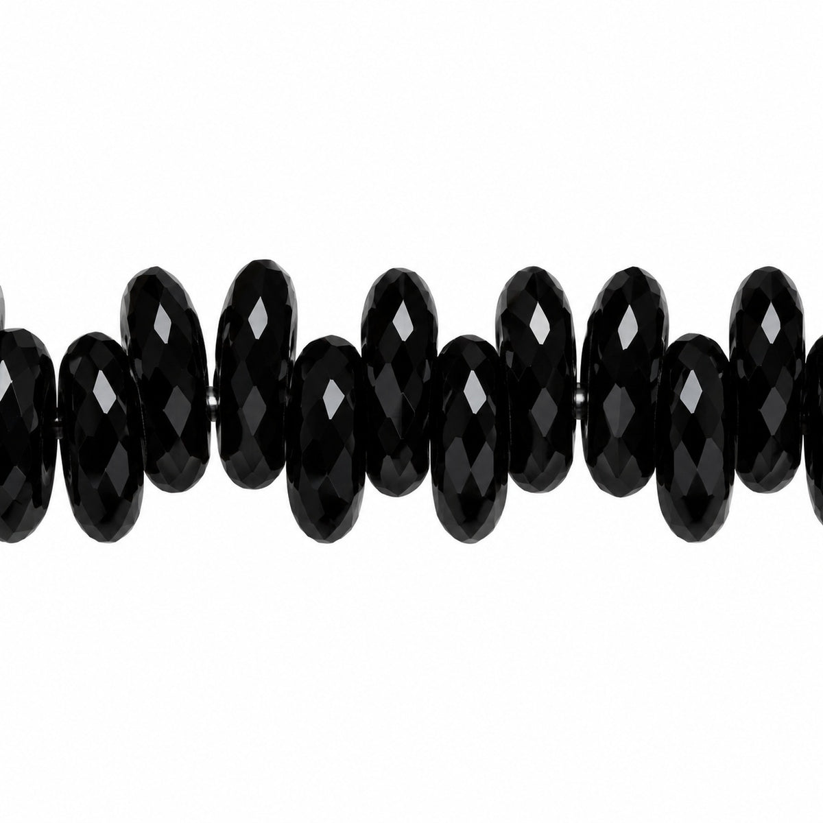 Lentil Round Beads, Black (23980), Glass, Czech Republic