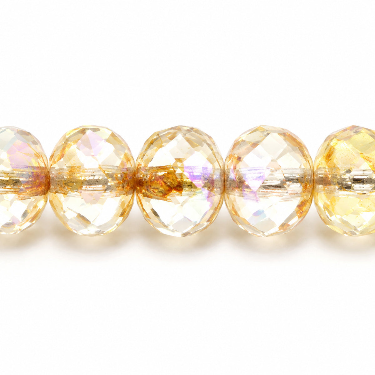 Rondelle Faceted Fire Polish Beads, Crystal Rembrandt Travertin Ab (00030-43500-28701), Glass, Czech Republic