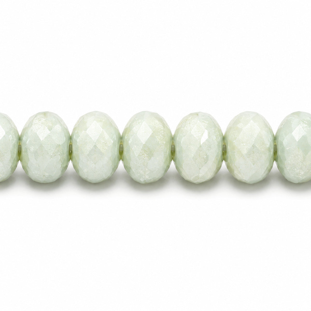 Special Cut Faceted Fire Polished Beads, White Luster Green Full Coated (02010-14457), Glass, Czech Republic