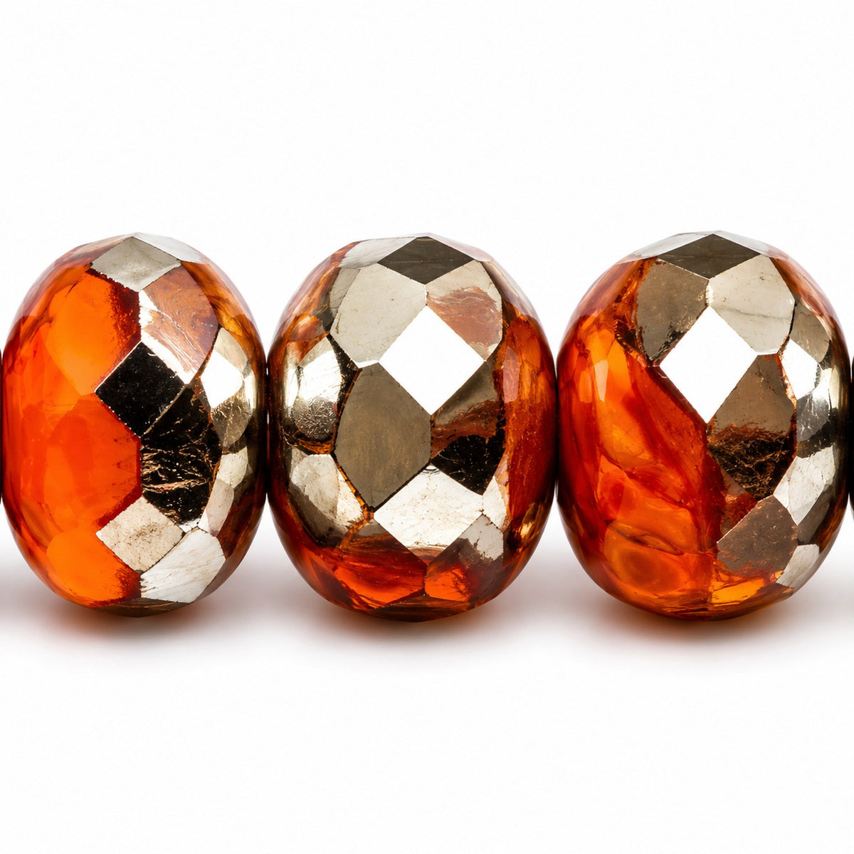 Special Cut Faceted Fire Polished Beads, Gc005 Crystal Silver Half Coating (gc005-27001), Glass, Czech Republic
