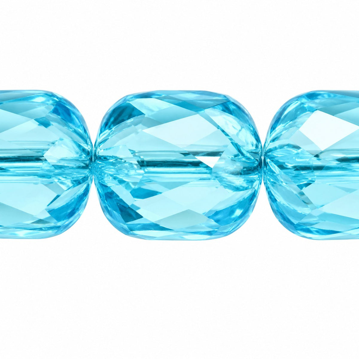 Fire Polished Faceted Cathedral Beads, Transparent Aqua (60020), Glass, Czech Republic