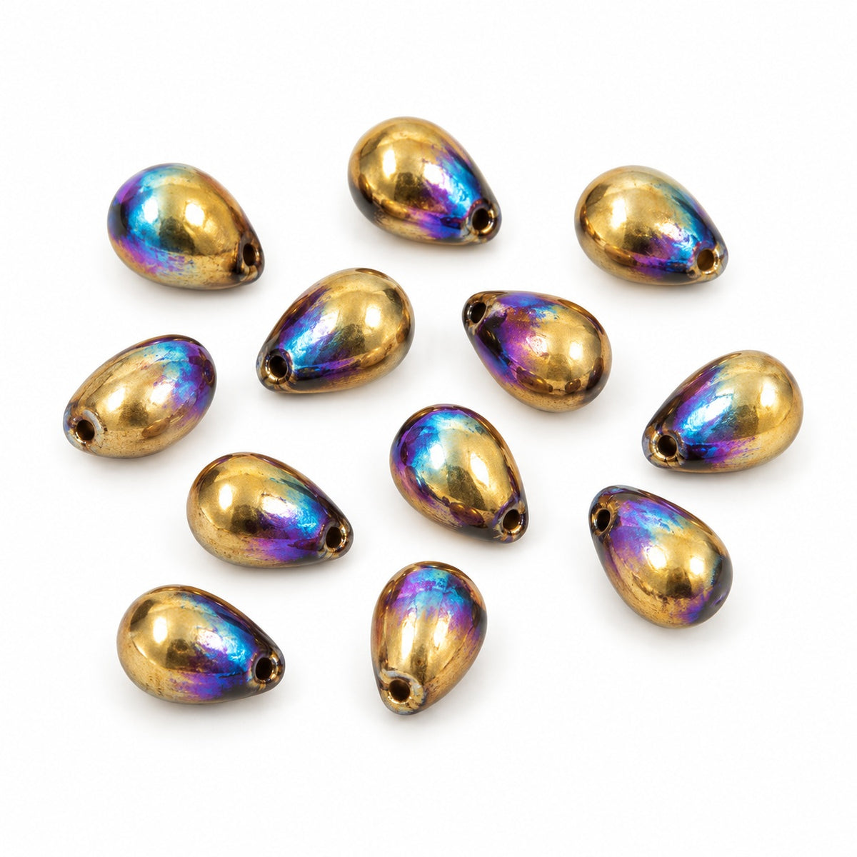 Drop Beads, Black 98557 (23980-98557), Glass, Czech Republic