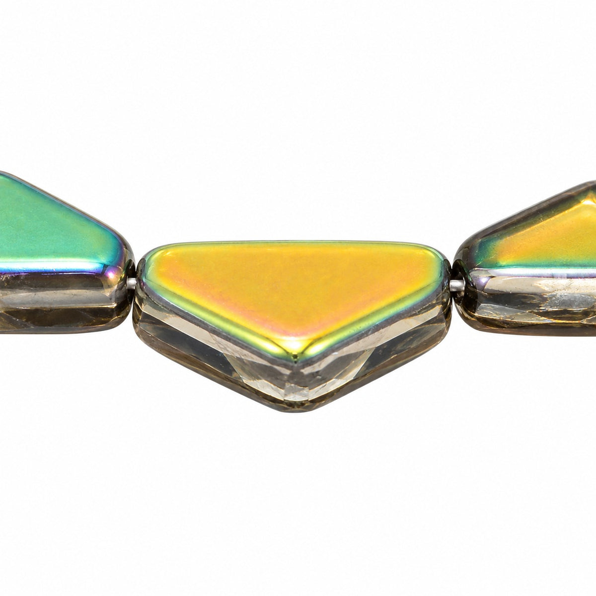 Triangle Pressed Beads, Crystal 28136 (00030-28136), Glass, Czech Republic