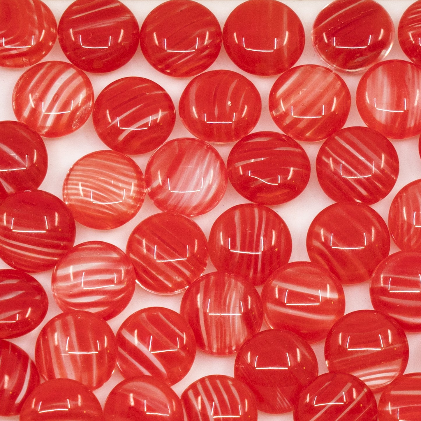 OUTLET 10 grams Pressed Beads, -10 x 0 mm, Striper Crystal Red No Hole (-08911-no-hole), Glass, Czech Republic