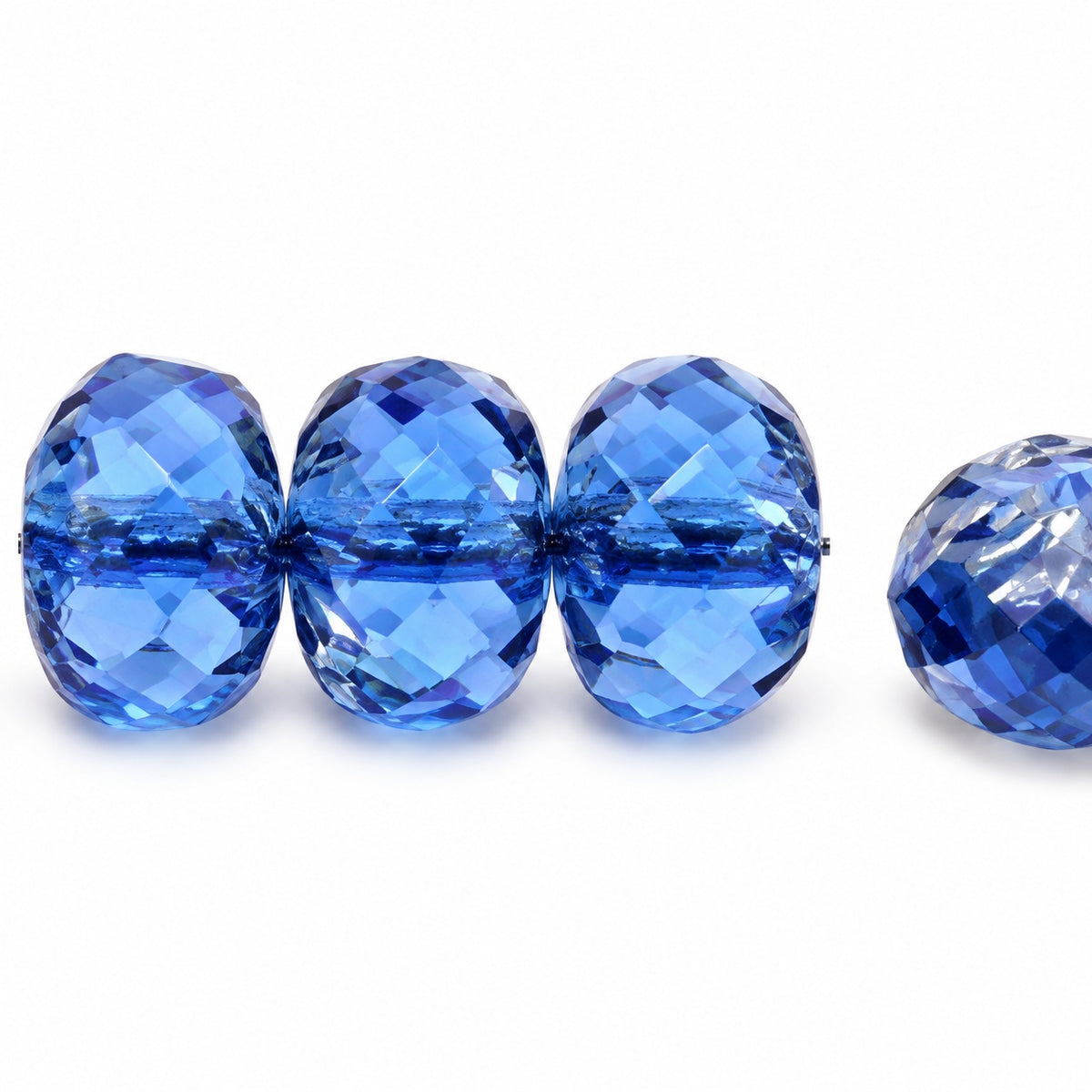 Special Cut Faceted Fire Polished Beads, Cobalt Platin (30050-13702), Glass, Czech Republic