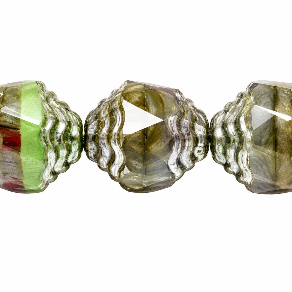 Special Cut Faceted Fire Polished Beads, X1173 Platin (x1173-13702), Glass, Czech Republic